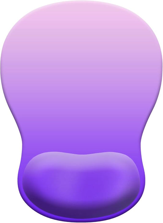 Gel Mouse Pad with Wrist Rest, Ergonomic Concave Wrist Support Mousepad with Non-Slip PU Base & Smooth Surface Comfortable Desk Accessories Mat for Office, Home Gaming and Study (03 Gradient Purple)