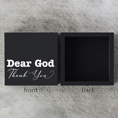 Inspirational Christian Decor Bible Verse Desk Decor Wood Sign Farmhouse Black Wooden Box Sign for Living Room Bedroom Kitchen Table Shelf Counter Cafe Home Office Store Pub Bar Religious Gifts - Image 3