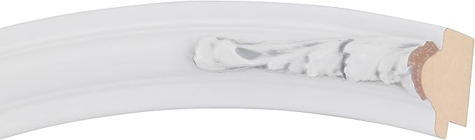 OVALCREST Oval Beveled Wall Mirror for Home Decor - Florence Style - Linen White - 28" x 24"