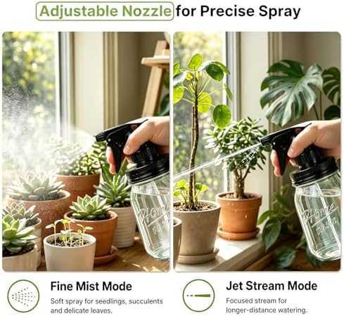 Glass Plant Mister Bottle, 16 oz Mason Jar Sprayer, Clear - Image 5