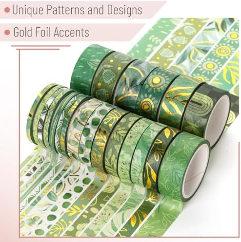 Mr. Pen- Washi Tape Set, 21 Rolls, Assorted Sizes, 5.5 Yards/Roll - Image 3