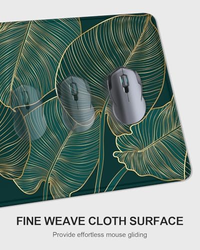 Auhoahsil Large Mouse Pad with Wrist Rests for Keyboard & Mouse, Thick Soft Ergonomic Memory Foam Wrist Supports, Big & Long Desk Mat 35.5 x 15.7 in, for Office Gaming Computer, Tropical Leaf - Image 4