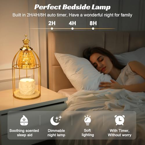 Electric Candle Warmer Lamp in Vintage Birdcage Design with Timer & Dimmer - Image 5