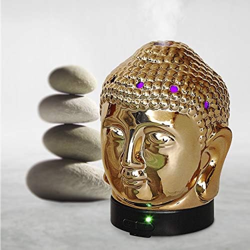 Aromar Buddha Head Essential Oil Diffuser - Ultrasonic Aromatherapy Humidifier with LED Lights, Cool Mist, Auto Shut-Off for Home, Office, Yoga, Meditation Decor - Ceramic, Zen Budha Statue, 200ml - Image 6