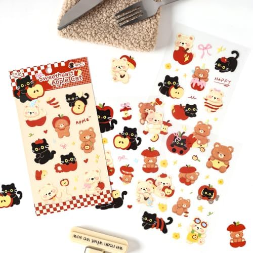 128Pcs Cute Pets for Scrapbooking,Self-Adhesive Transparent Cute Pets Scrapbook Supplies Journaling Supplies for Adult Card Making Letters DIY Water Bottle Cards Decoration - Image 5