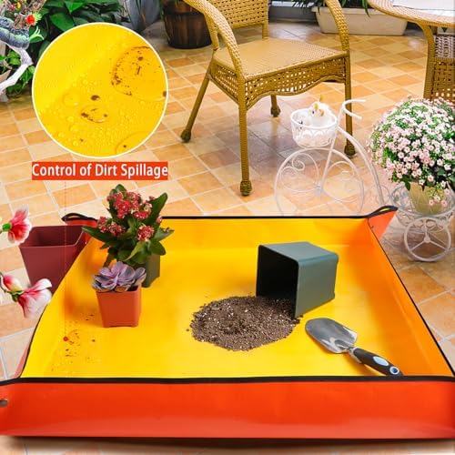 HNXTYAOB 3 PCS 39.5"X39.5" Extra Large Repotting Mat for Indoor Plants Transplanting and Mess Control, Gardening Gifts for Women Men - Image 3