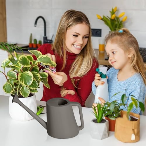 ZXJ Plant Watering Can - for Indoor and Outdoor Home Garden Plants - with Long Spout - Grey - 1/2 Gallon - Image 5