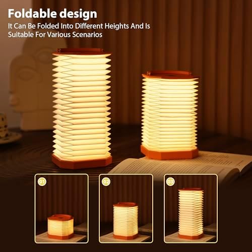 Portable Paper Lamp, Accordion Desk Lamp,Japanese Lanterns lamp - Image 2