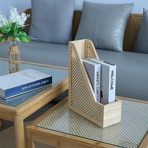 SHCMSADO Bamboo Decorative Bookends Wooden Creative Book Ends for Shelves Desktop Newspaper Magazine File Holder for Office/Home/School - Image 5