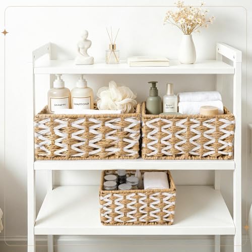 Small storage basket，Woven Storage Basket 3-pack - Image 4