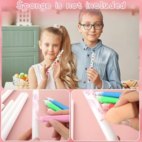Lounsweer 12 Pcs Galentine DIY Candle Painting Kit Bulk 6 Set Ivory Taper Candles and Wax Pen Valentine's Day Candle Painting Crafts Gifts for Adult Couples DIY Making Crafts Wedding Party Decor - Image 6
