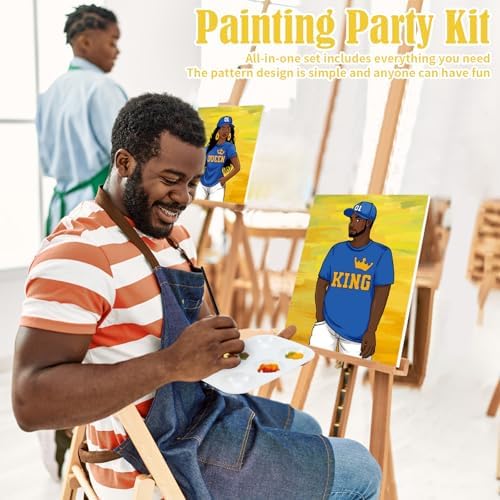 VOCHIC Sip and Paint Kit for Adults Couples Date Night Pre Drawn Canvas - Image 3