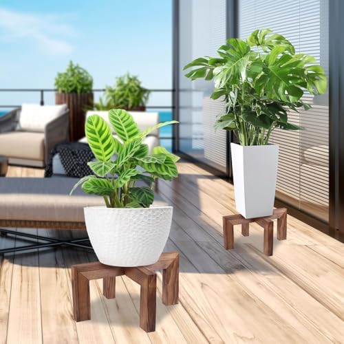 Vigordream Plant Stand, Indoor/Outdoor Wood Plant Holder, Flower Pot Stand - Image 5