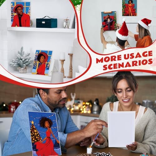 Blosssound 10 Set Christmas Pre Printed Canvas for Painting 5x7", Couple - Image 6