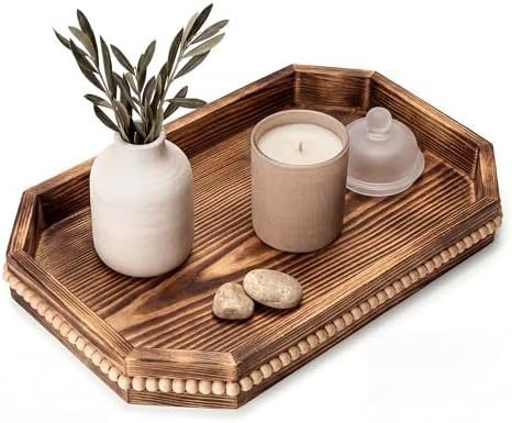 EOSAHR Pine Wood Decorative Tray: Serving Tray for Room Decor, VintageBrown by EOSAHR
