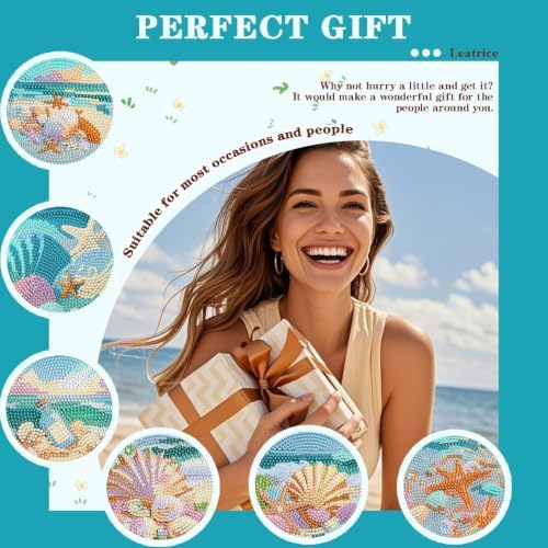Leatrice 6 pcs Diamond Art Coasters Small Diamond Painting Kits for Adults - Image 6
