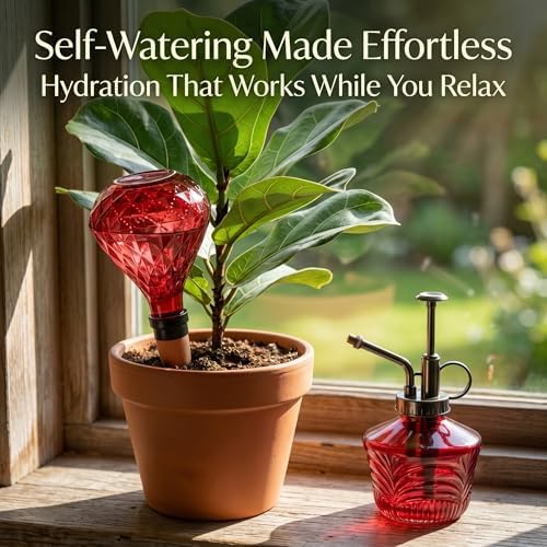 Topadorn Indoor Plant Care Kit, Glass Plant Mister & Self Watering Globe with Terracotta Spike, Plant Care Gift Set for Houseplants, Succulents & Plant Lovers - Image 2
