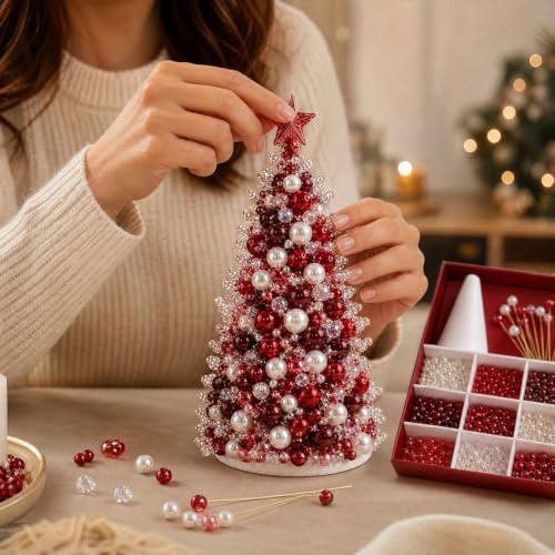 Craft Kits for Adults DIY Beaded Christmas Tree Indoor Desk Decorations Kit - Image 3