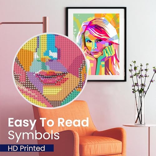Modern Merch Diamond Art for Adults, Celebrity Pop Art Our Song Era 5D Diamond Painting for Adults, DIY Wall Decor Cross Stitch Gem Art, Full Round Drill 12x16 - Image 6
