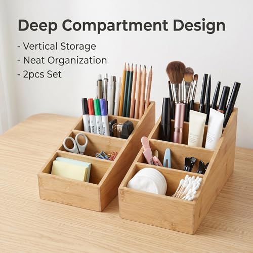 2 Pack Bamboo Snack Organizer, 4 Section - Image 4
