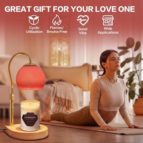 Candle Warmer Lamp with Timer 2H/4H/8H, Adjustable Height, Red - Image 7