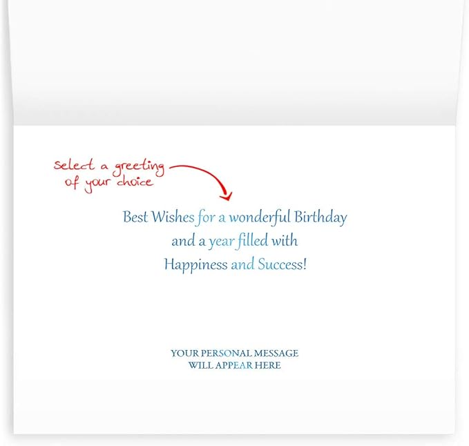 The Gallery Collection, 25 Personalized Birthday Cards with Foil-Lined Envelopes (Happy Birthday Hues), For Business or Consumer