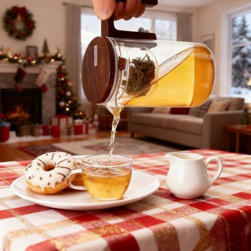 Magnetic Teapot, 24.3oz High Borosilicate Glass Teapot with Infuser, Loose Leaf Tea Steeper Pot, Heat Resistant Enchanti Tea Pot with Infusers for Herbal Leaf Brewing - Image 5