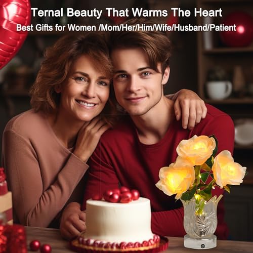 Champagne Rose LED Night Light, The Perfect Gifts for Home Décor for Women, Womens Mom Wife Friends for Her Valentine Anniversary Christmas Birthday Gifts (Champagne) - Image 6