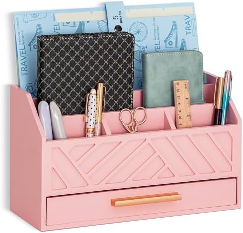 Desk Organizer with Drawer, Countertop Bill Mail Organizer and File Storage by dreampossible