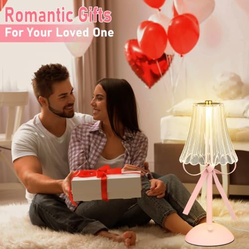 Chunful Pink Bow Lamp USB Desk Acrylic Decor for Bedroom - Image 6