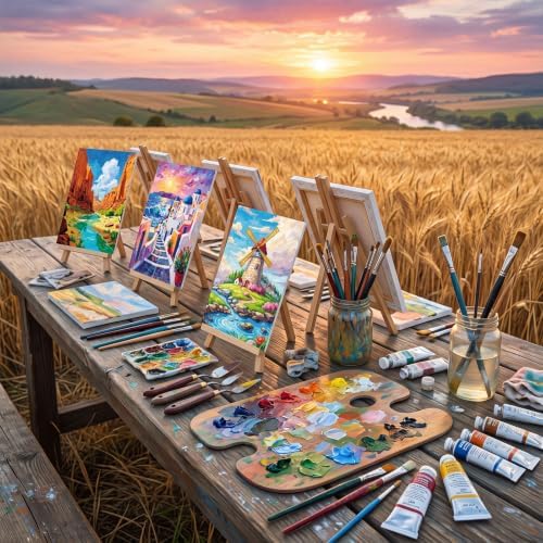 Sherr 12 Pcs Pre Drawn Canvas for Adults,Natural Scenery,8 x 10 Inch - Image 4