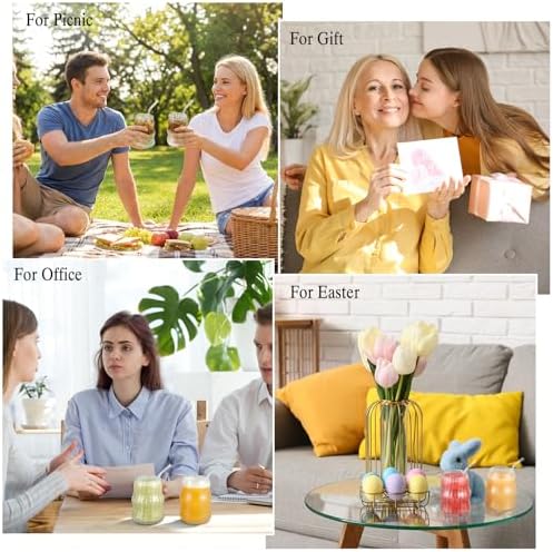 8 Pcs Ribbed Glass Cups 18 oz Vintage Aesthetic Iced Coffee Glasses with Glass Straws Bubble Cup Wavy Textured Drinking Glassware for Beverage Tea Juice Cocktails - Image 6