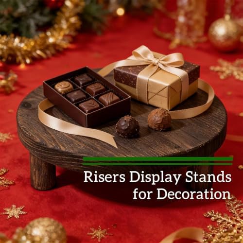 6"/8"/10" 3pcs Unfinished Rustic Wood Stands - Wooden Round Riser - Plant Risers Stand for Decor Display - Image 7