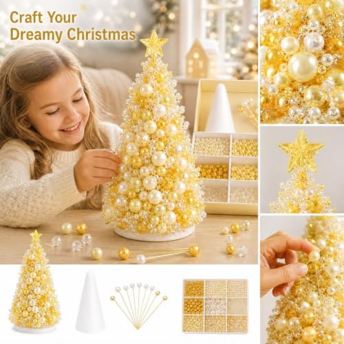 Craft Kits for Adults DIY Beaded Christmas Tree Indoor Desk Decorations Kit - Image 3
