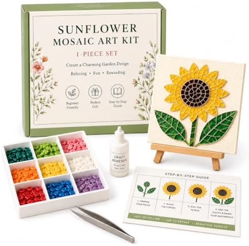 Mosaic Art Kit for Adults, DIY Garden Craft with Beads，Sunflower by Unknown