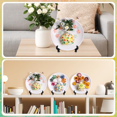 LemonRoad 3 Sets DIY Vase Mosaic Painting Kits, DIY Mosaic Arts and Craft Kits with Accessories, Handmade Sticker Painting Gem Art Kit for Adults, Room Decoration - Image 6