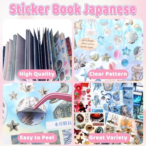 990Pcs Japanese Sticker Book for Journaling Adult, Cute Scrapbook Stickers - Image 2