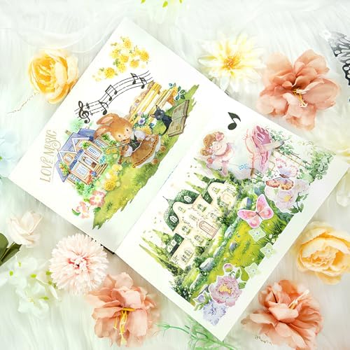 Snycler Sticker Book - 20 Sheets Vintage PET Stickers for Scrapbooking, Junk Journaling, Ephemera, and Decorative Crafts-Concert in The Forest - Image 5