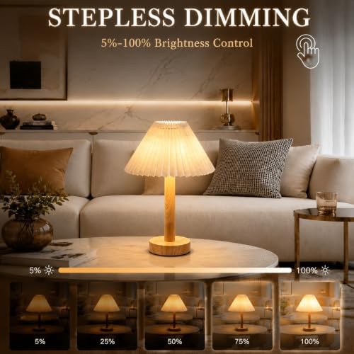 Portable Rechargeable Table Lamp, Touch Dimmable Bedside Light - Image 4
