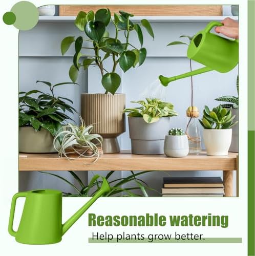 ZXJ Hand Plant Watering Can - for Indoor and Outdoor Home Garden Plants - with Long Spout - Light Green- 1/2 Gallon - Image 4