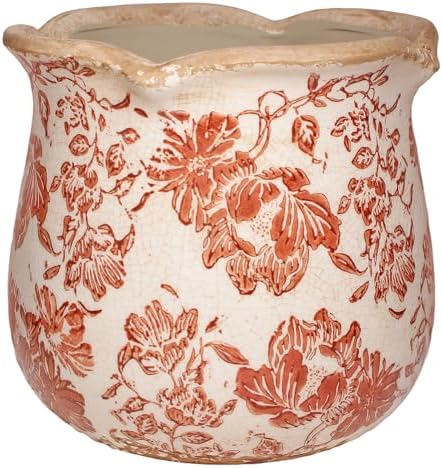 Country Farmhouse Fall Planters, Vintage Ceramic Plant Pot with Drainage by XiaanJiaju