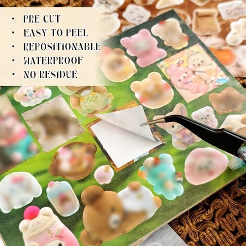 Japanese Kawaii Sticker Book, 30 Sheets, 800 Pieces, INS Style Cute Cartoon Animals, Waterproof for Journaling, Scrapbooking, Planners (Pink) - Image 2