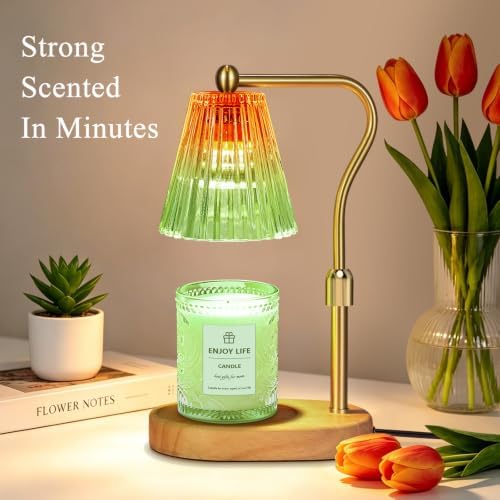 seenlast Red Green Candle Warmer Lamp with Timer Dimmer Adjustable Height,Mothers Day Gifts,Electric Wax Warmer Vintage Home Decor for Scented Jar Candles,Birthday Gifts for Women - Image 2