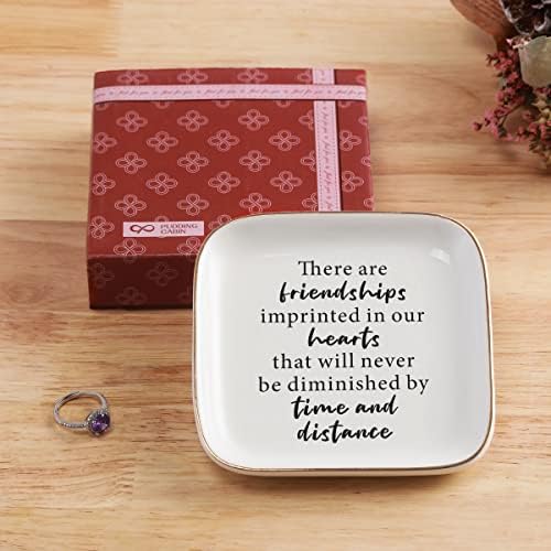 Friend Birthday Gifts for Women Ring Dish Friendship Gifts for Women Friends Female Gifts "There are friendships imprinted in our hearts that will never be diminished by time and distance" - Image 3