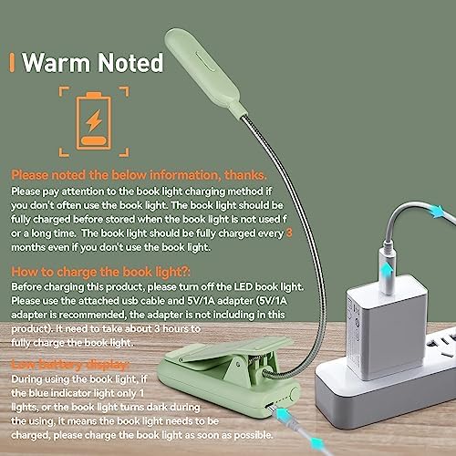 VAVOFO Rechargeable Reading Light, Clip on Book Light for Reading in Bed - Image 6