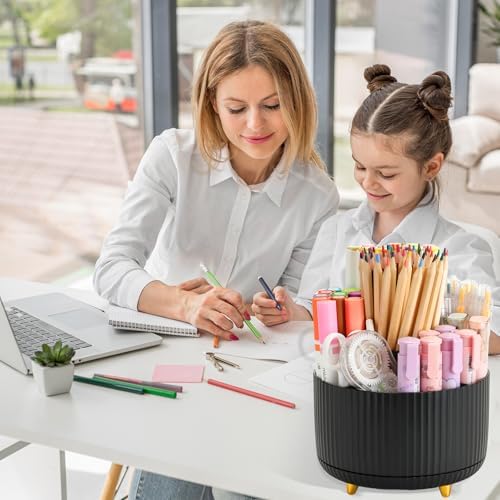 Camelmother 360°Rotating Pen&Pencil Holder For Desk With 5Slots Cute Office - Image 6