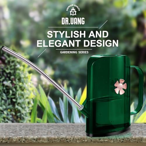 Watering Can Indoor for House Plants Small Watering cans with Long Spout Flower Model Sprinkler Head 1.2L (Green, 1.2L) - Image 6