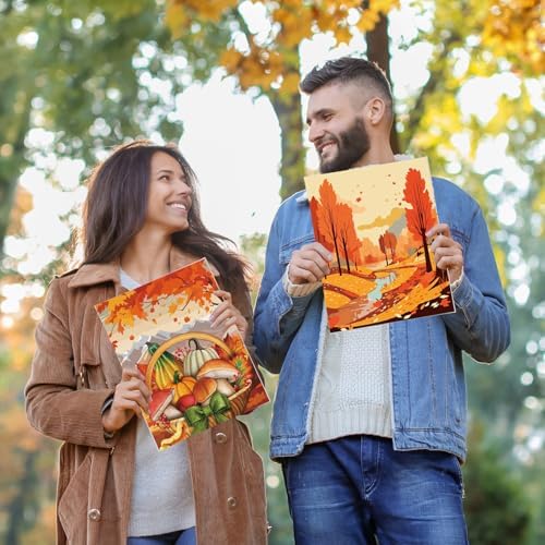 Zhanmai 72 Pcs 12 Sets Sip and Paint Kit Pre Drawn Canvas for Painting 8" x 10" Paint Party Canvas Painting Pre Printed Canvases for Party Favor DIY Virtual Adult's Date Night(Classic Style) - Image 6