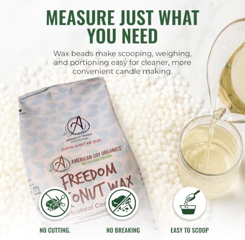 American Soy Organics Freedom Coconut Soy Wax Beads, Candle Wax, 1 lb - Image 3