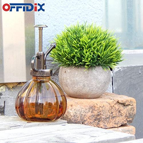 OFFIDIX Glass Spray Bottle, Brown Plant Mister Pumpkin Style Spritzer 6.7oz - Image 6